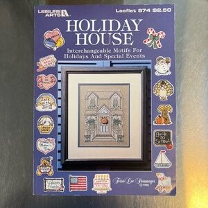 Holiday House Cross Stitch Pattern Leaflet #874 1990 Interchangeable Motifs
